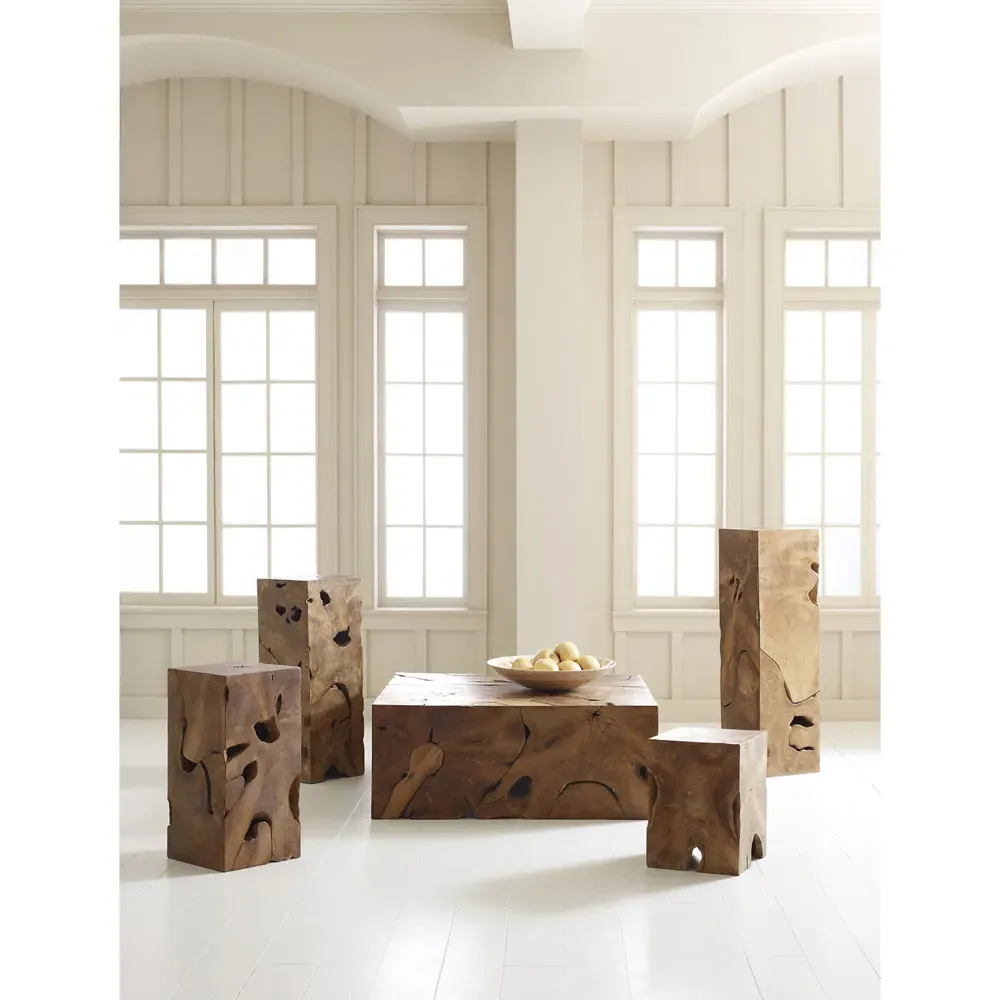 Zaria Rectangular Coffee Table - Brown, Teak