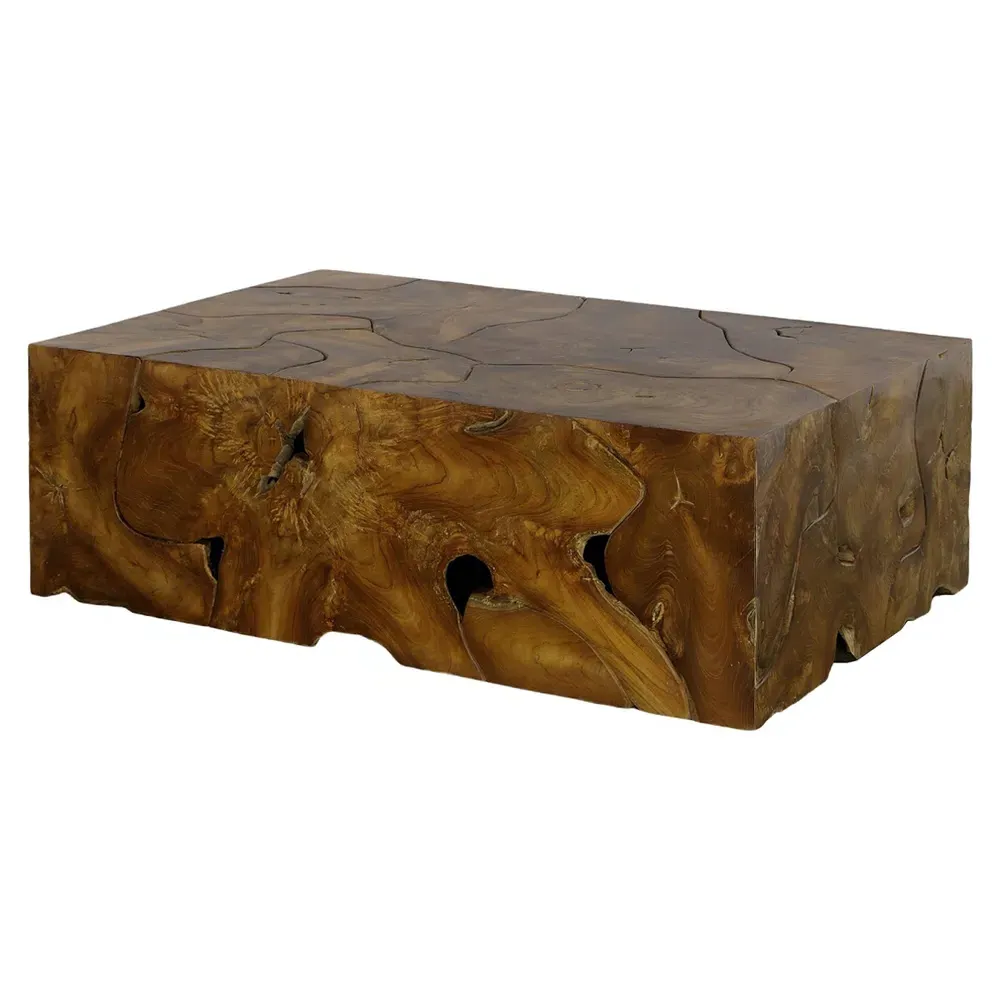Zaria Rectangular Coffee Table - Brown, Teak image