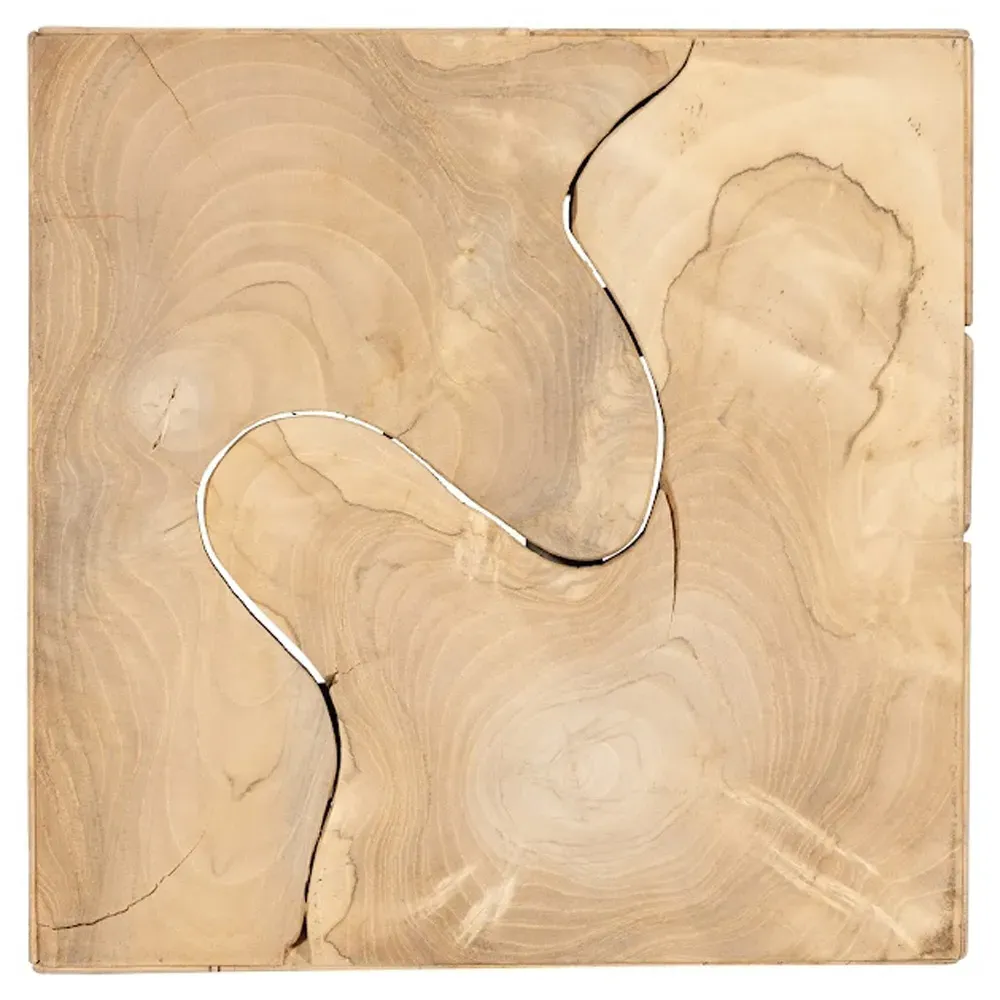 Zaria Square Plinth Pedestal - Bleached, Teak