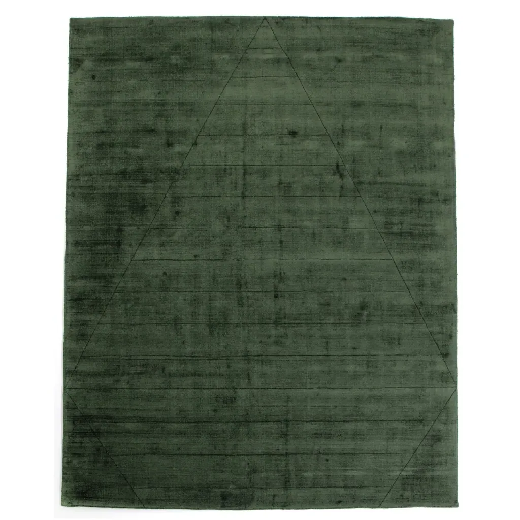 Zariah 9x12 Patterned Rug - Green, Viscose