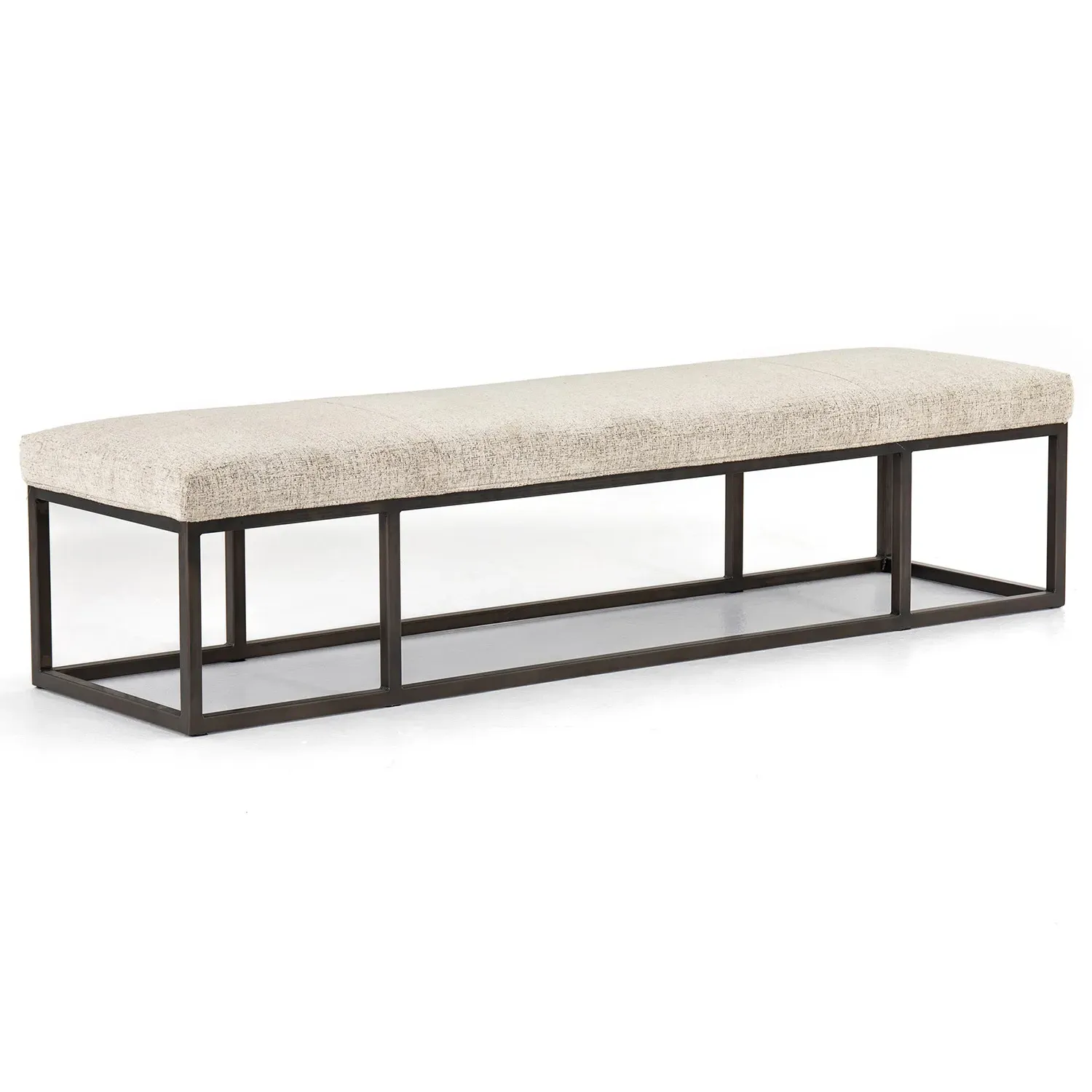 Zarro Cushioned Bench - Beige, Linen