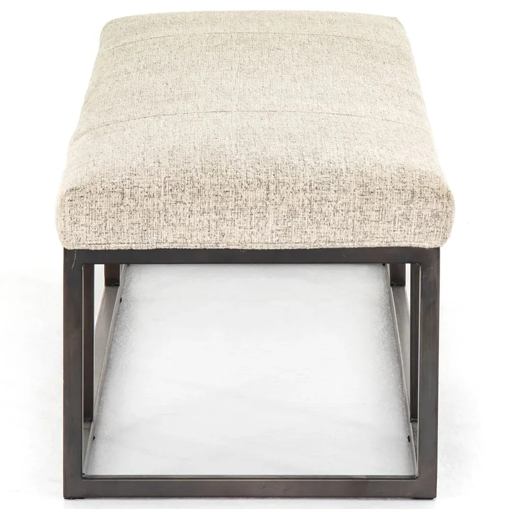 Zarro Cushioned Bench - Beige, Linen