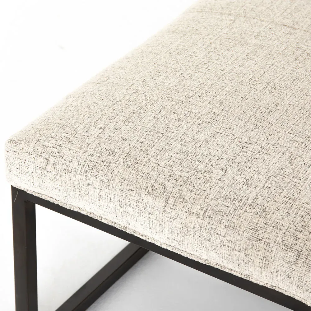 Zarro Cushioned Bench - Beige, Linen