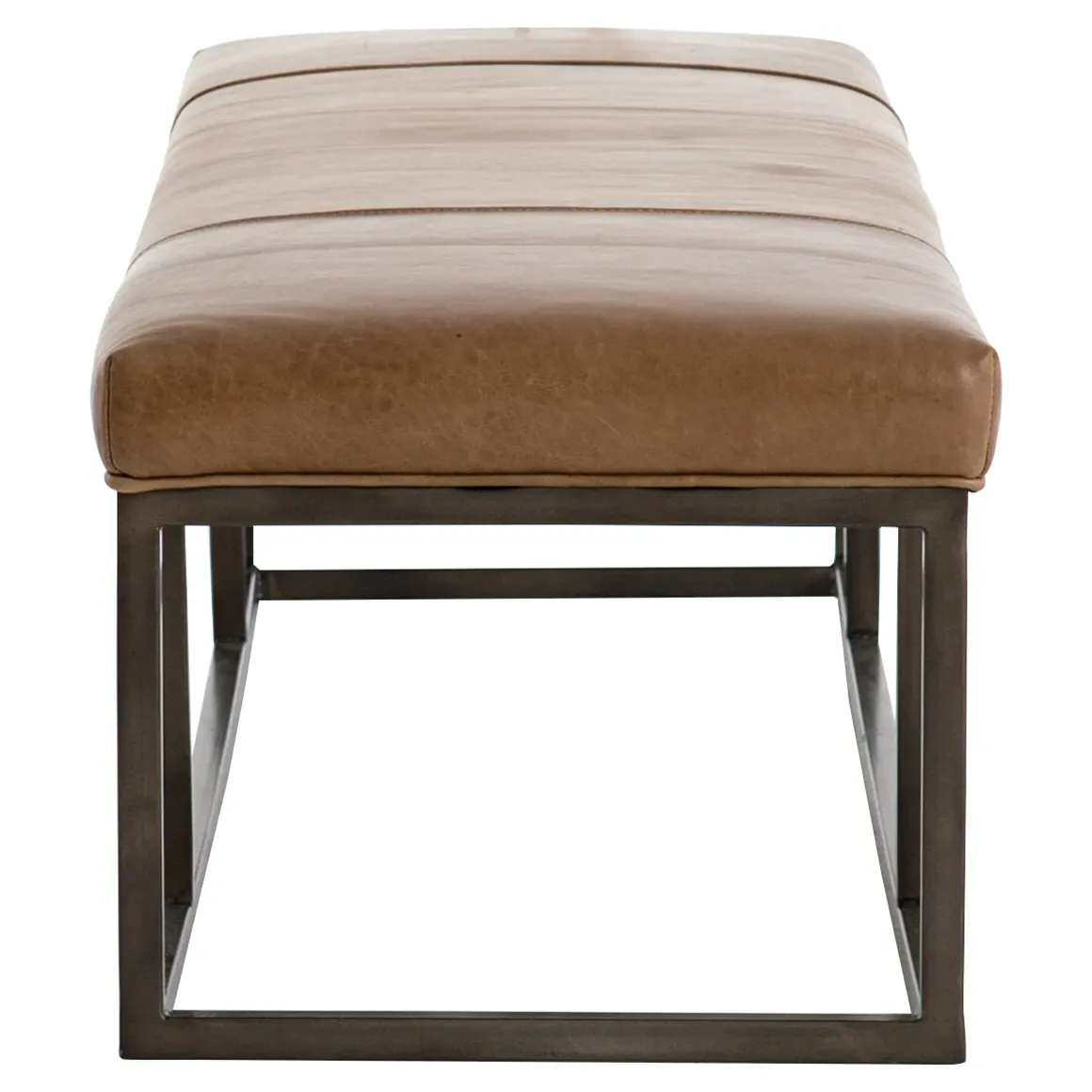 Zarro Cushioned Bench - Brown, Leather