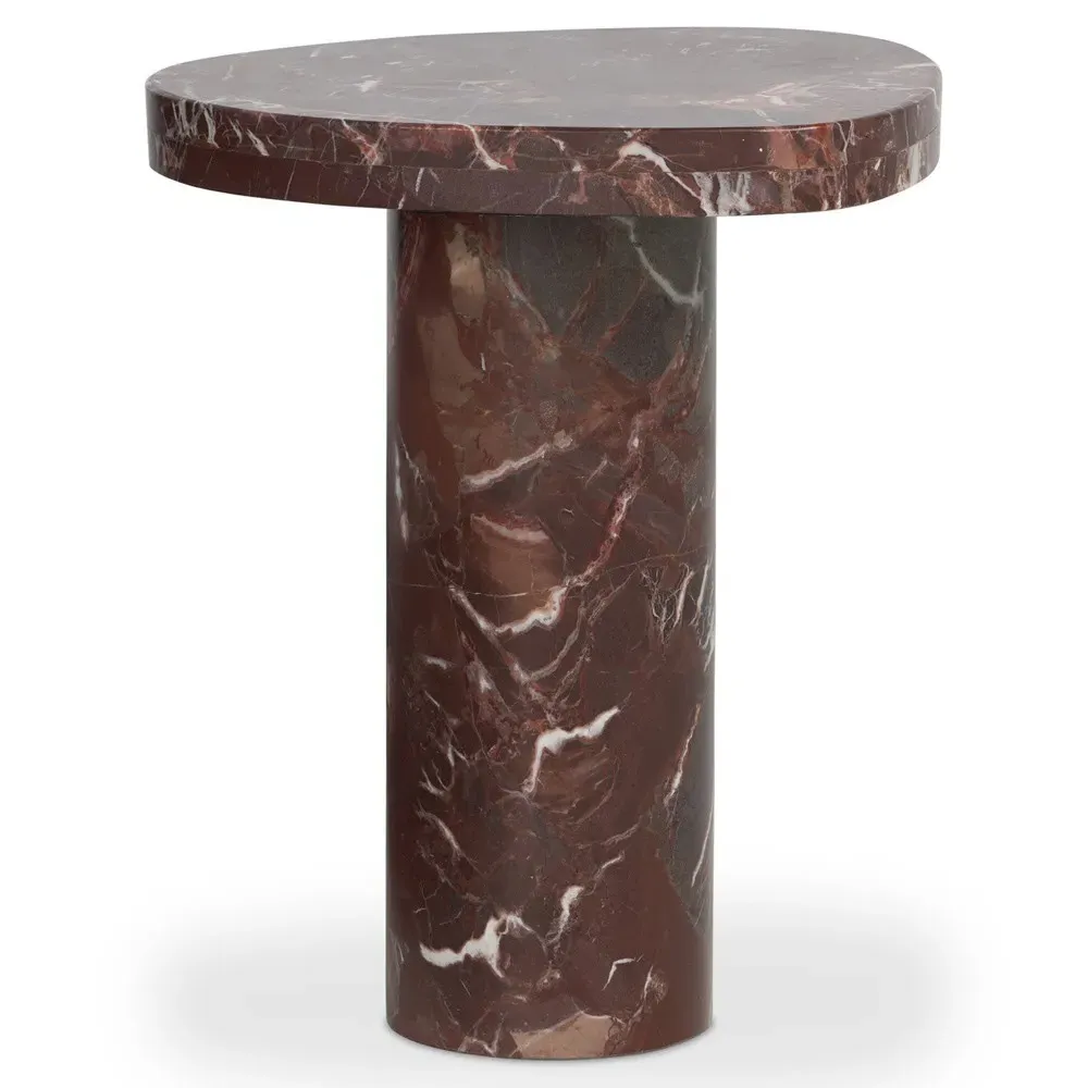 Zayden End Table - Red, Marble