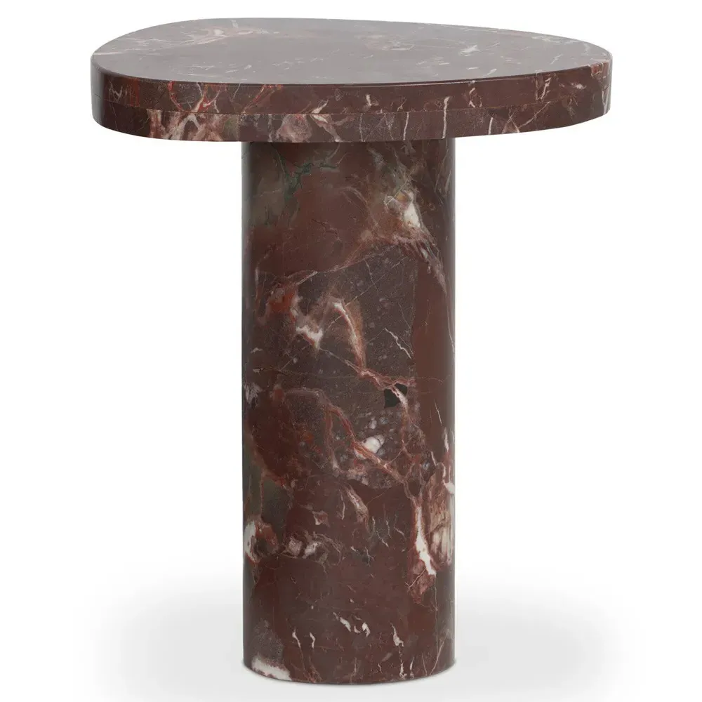 Zayden End Table - Red, Marble