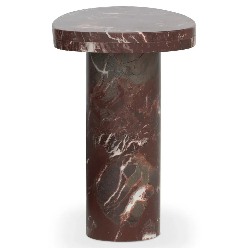 Zayden End Table - Red, Marble