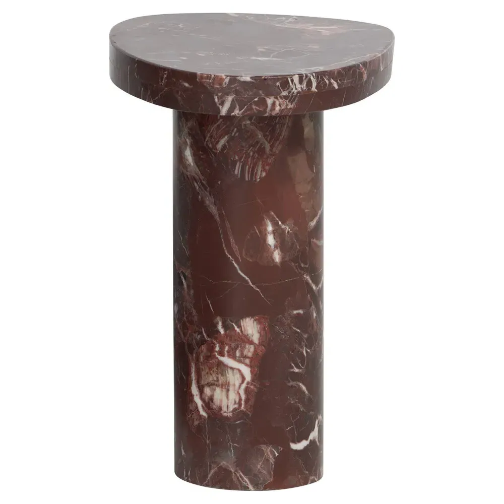 Zayden End Table - Red, Marble image