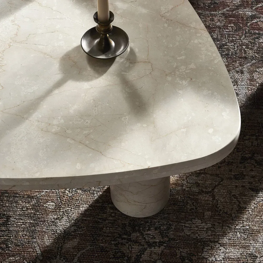 Zayden Large Coffee Table - Cream, Marble