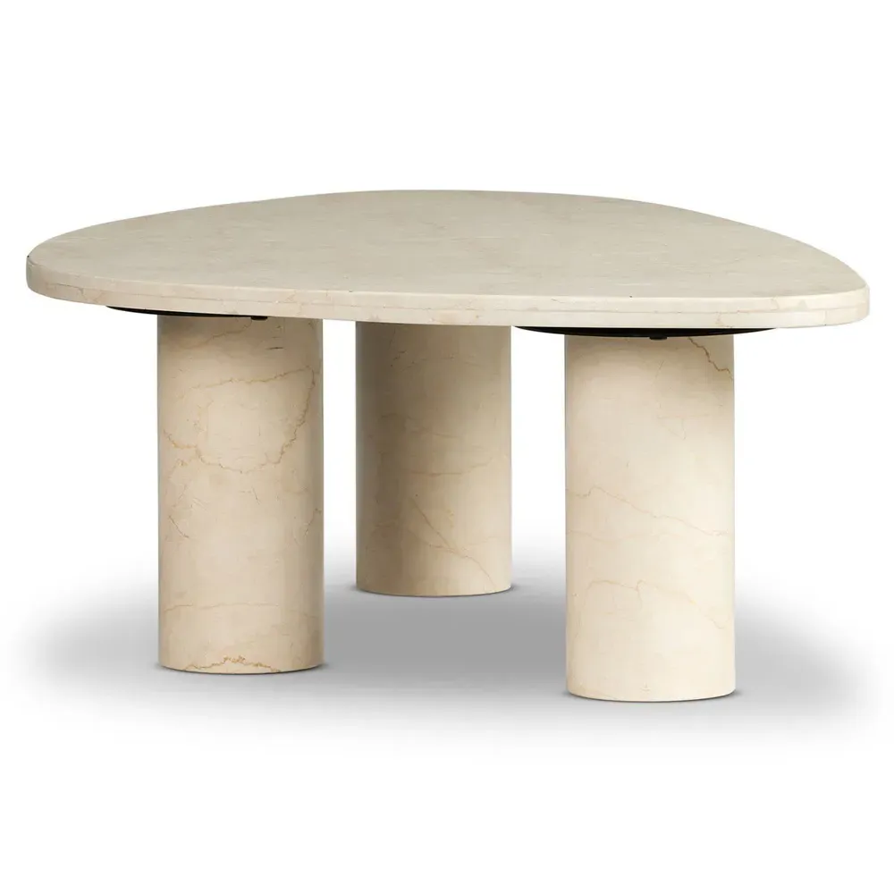 Zayden Large Coffee Table - Cream, Marble