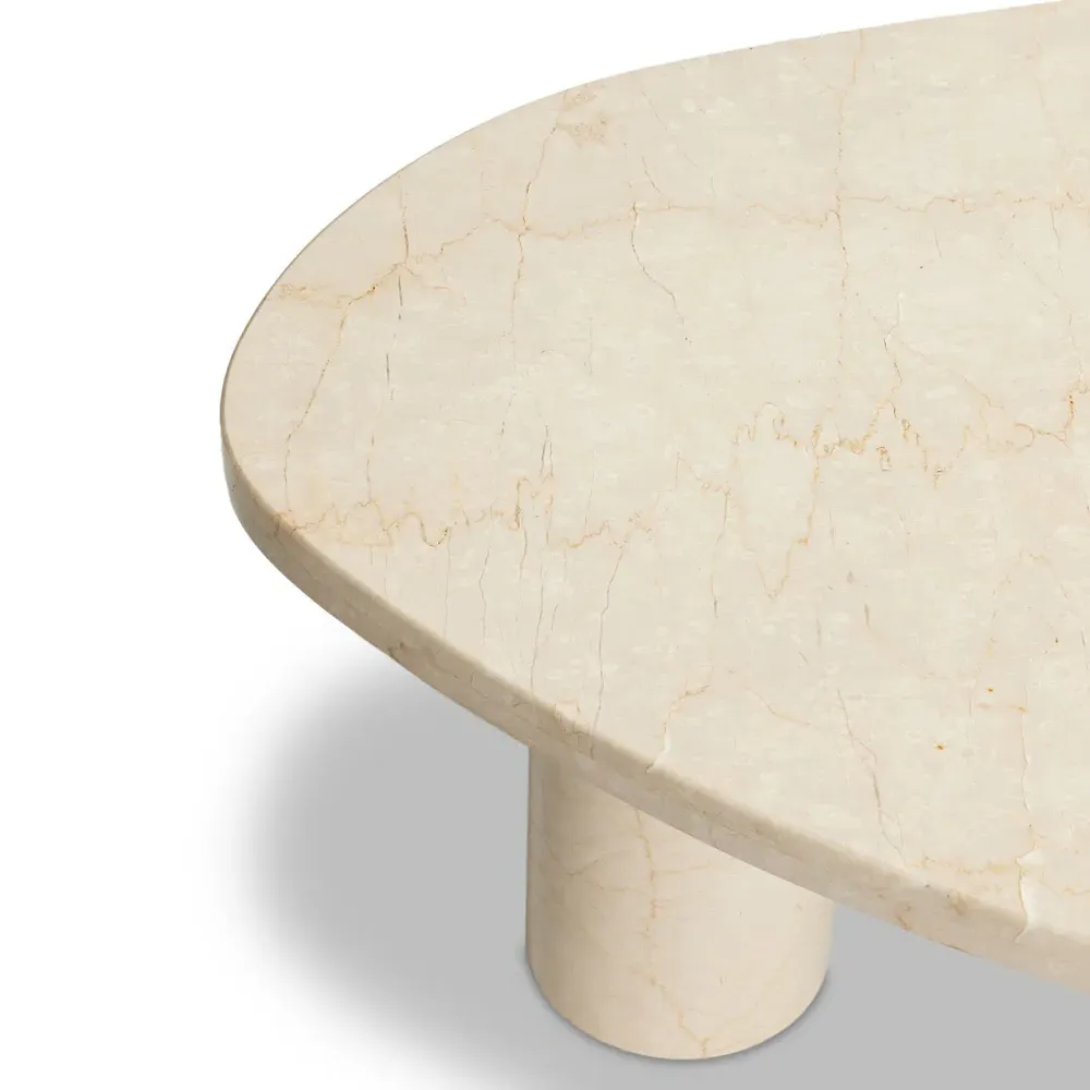 Zayden Large Coffee Table - Cream, Marble