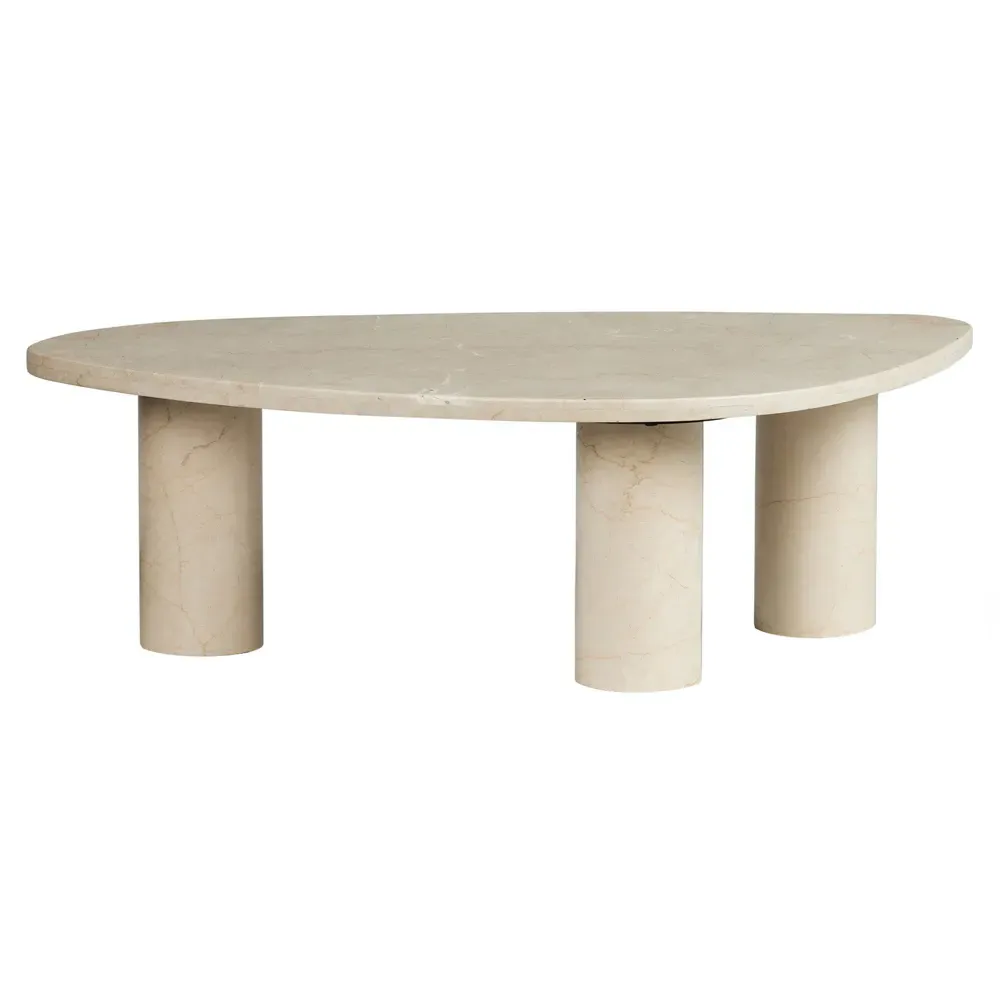 Zayden Large Coffee Table - Cream, Marble