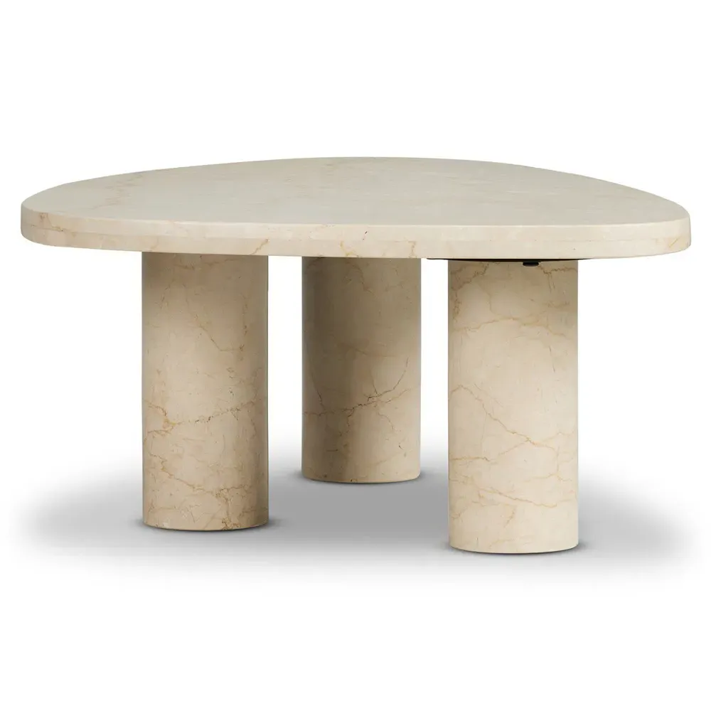Zayden Small Coffee Table - Cream, Marble