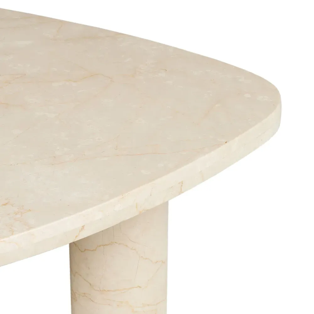 Zayden Small Coffee Table - Cream, Marble