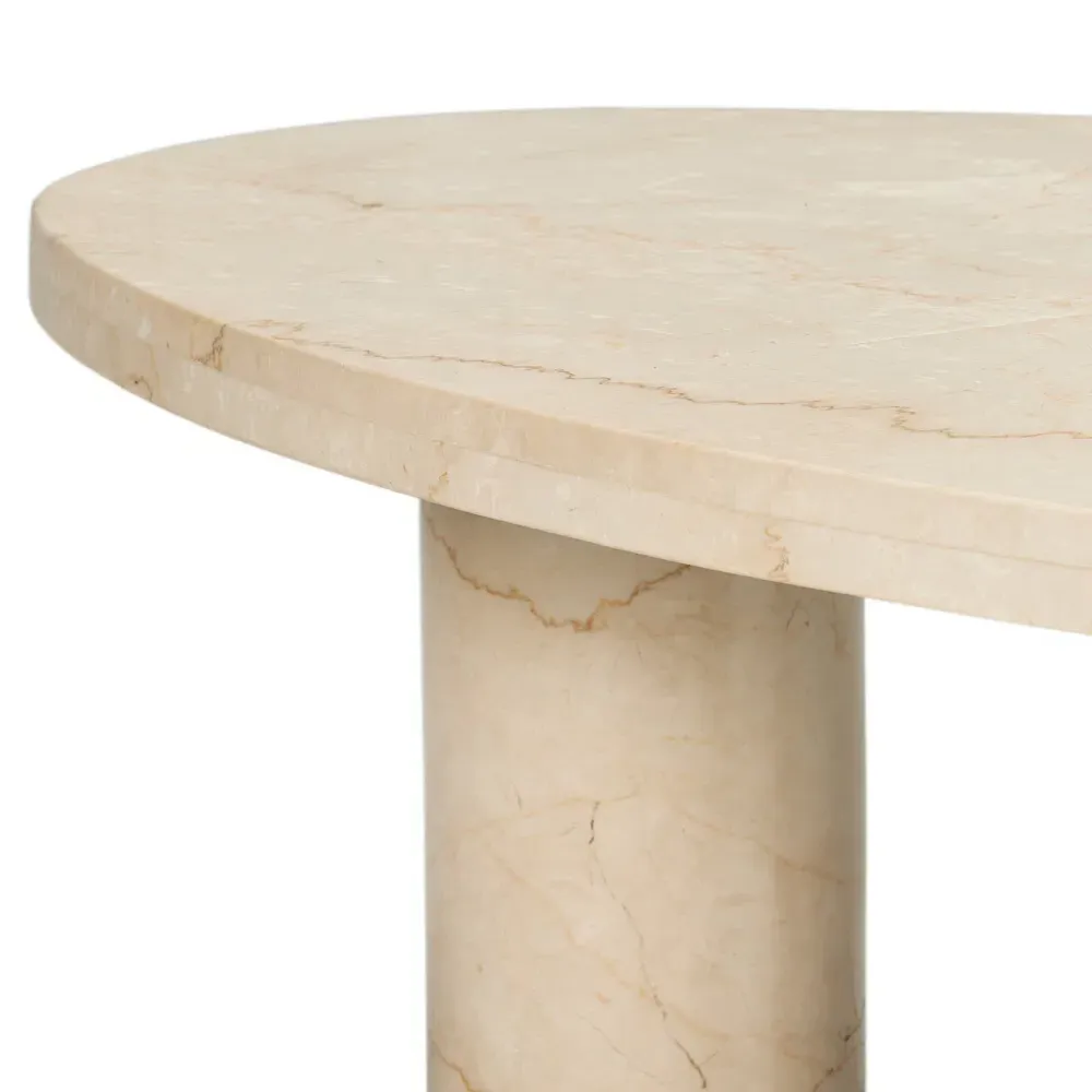 Zayden Small Coffee Table - Cream, Marble