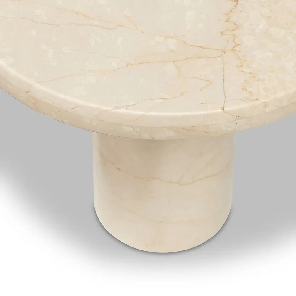 Zayden Small Coffee Table - Cream, Marble