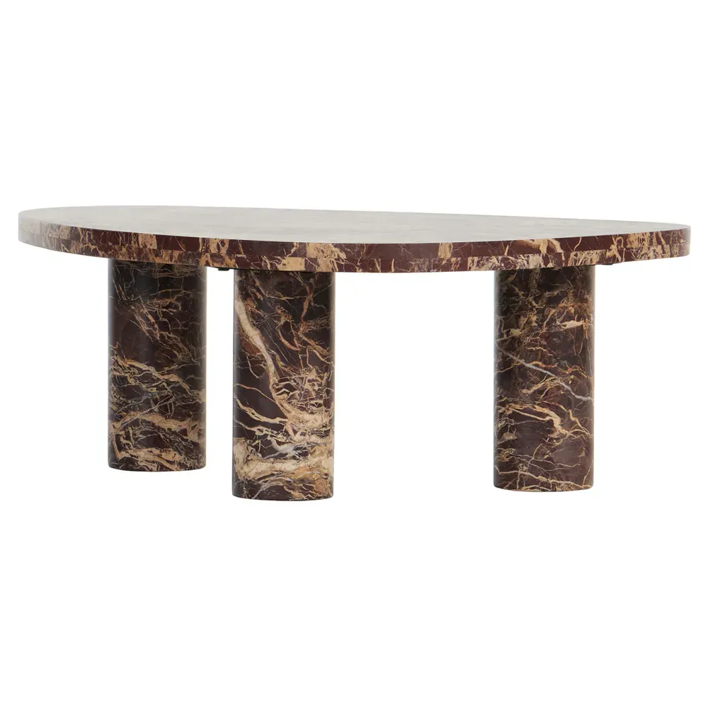 Zayden Small Coffee Table - Merlot Red, Marble image