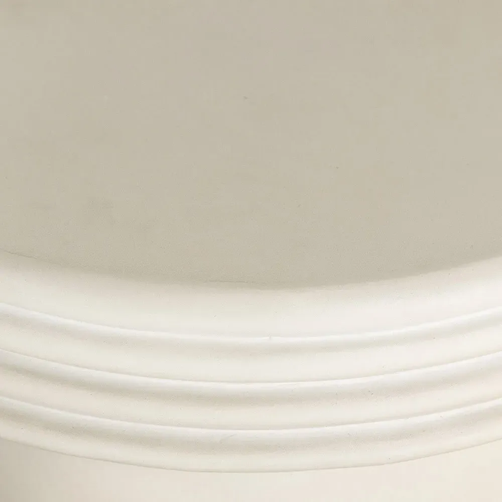 Zaynah Round Pedestal Outdoor End Table - White, Concrete