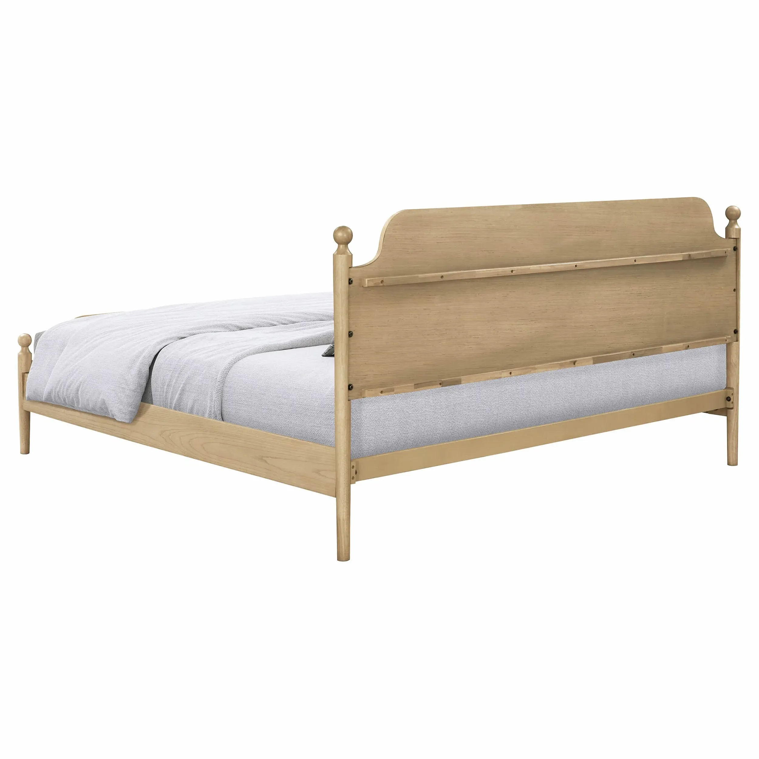 Zayne King Size Bed Frame - Tan, Ash Wood
