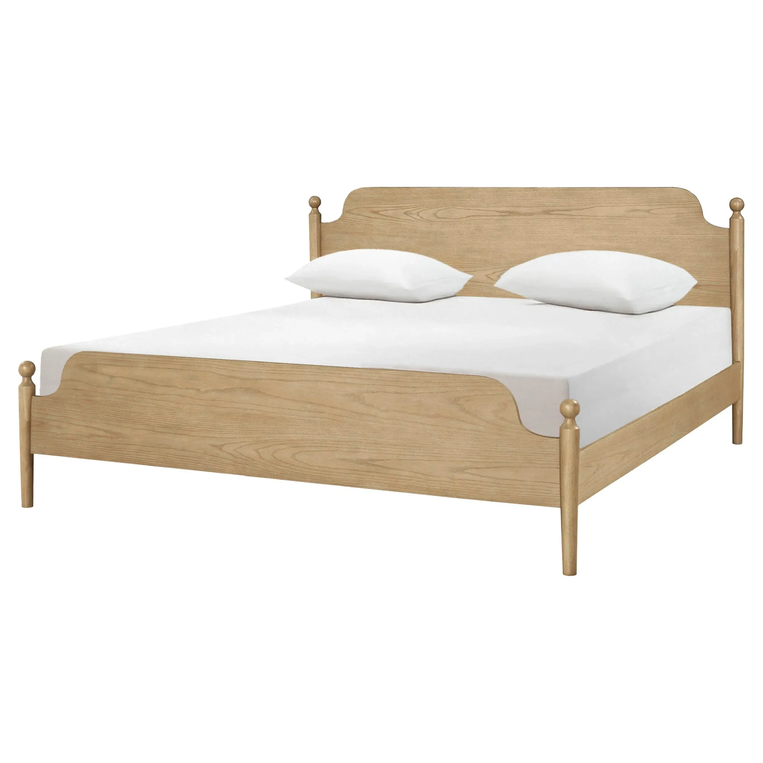 Zayne King Size Bed Frame - Tan, Ash Wood