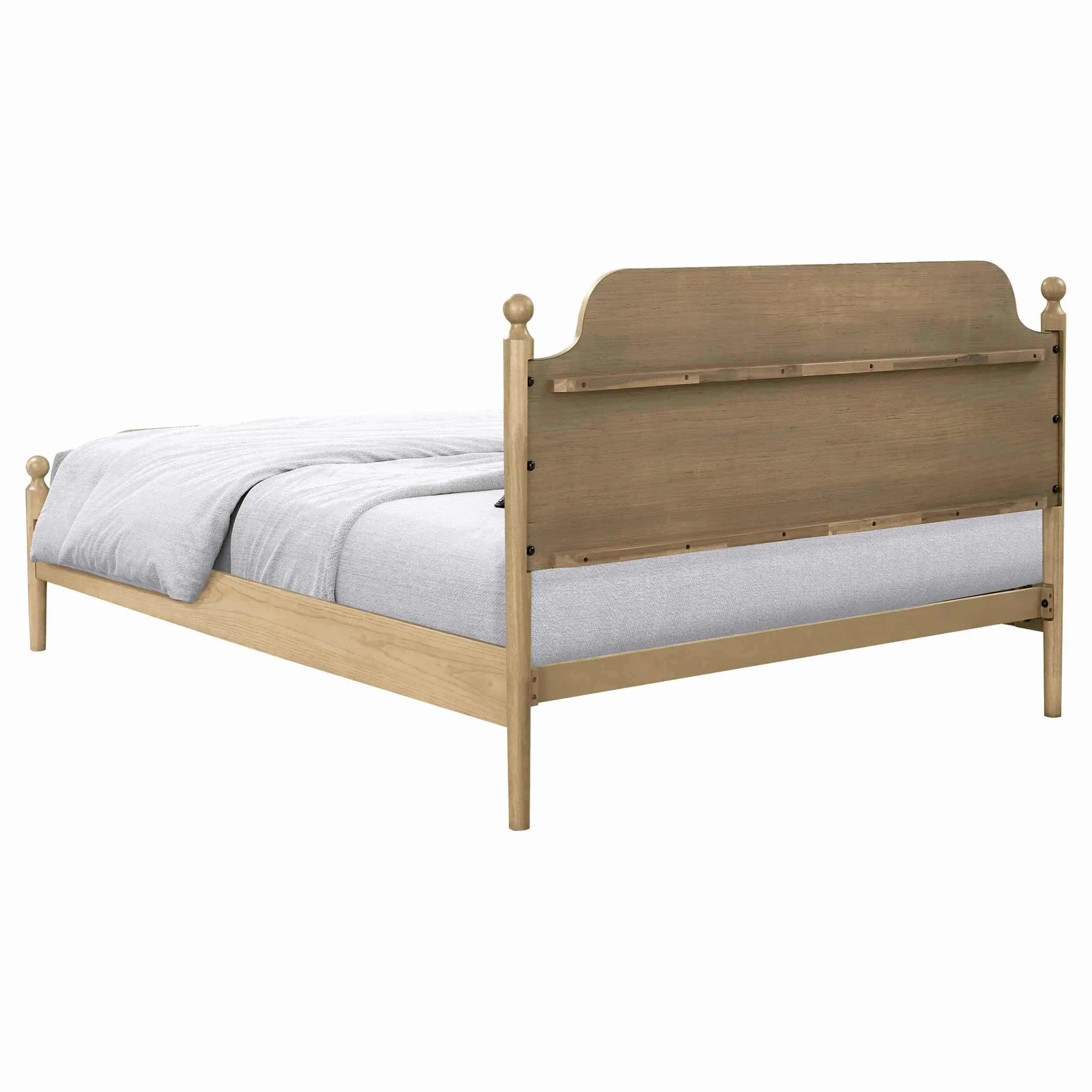 Zayne Queen Size Bed Frame - Tan, Ash Wood