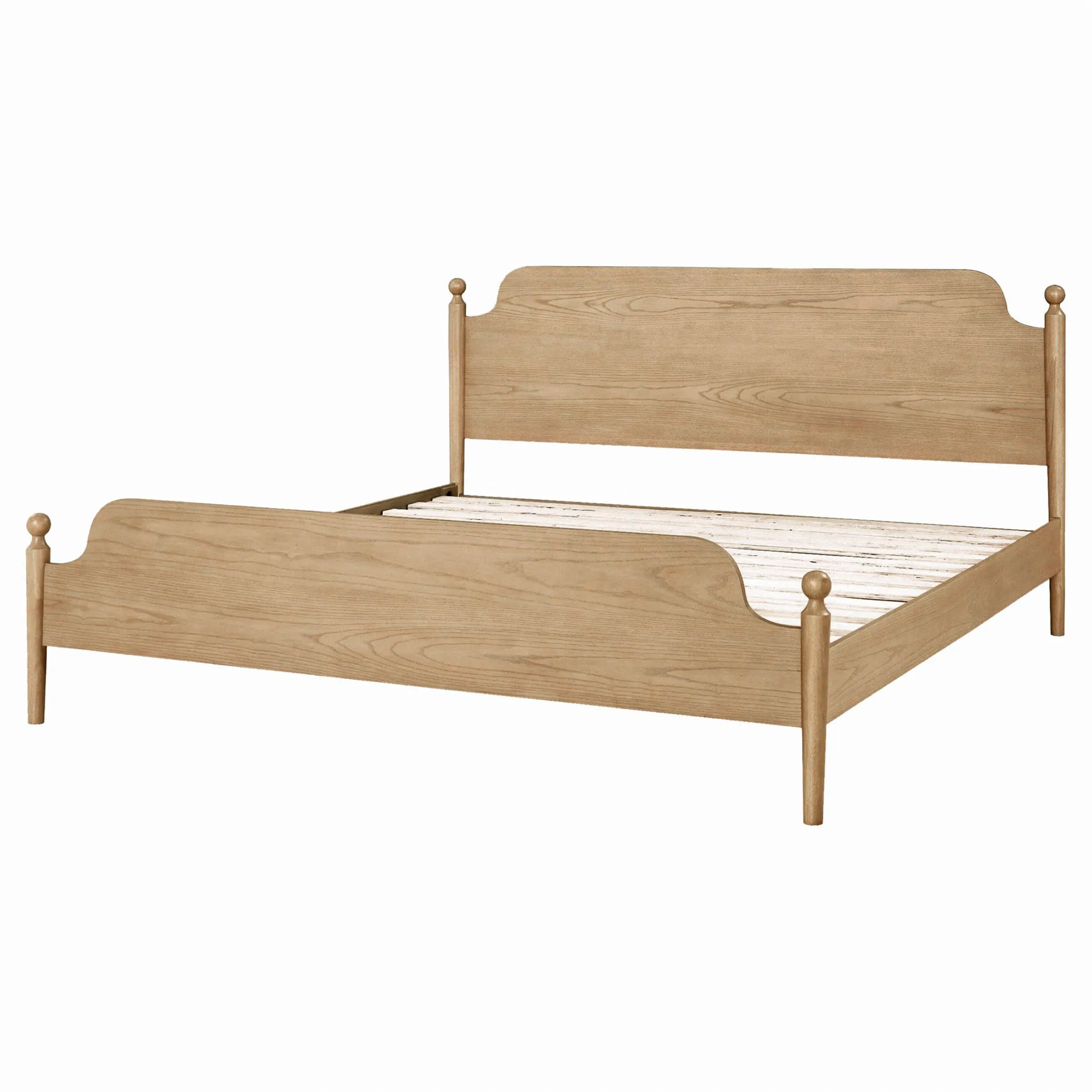 Zayne Queen Size Bed Frame - Tan, Ash Wood