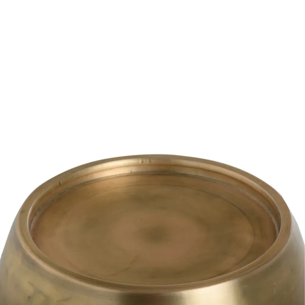 Zelda Barrel Side Table - Antique Brass, Mild Steel