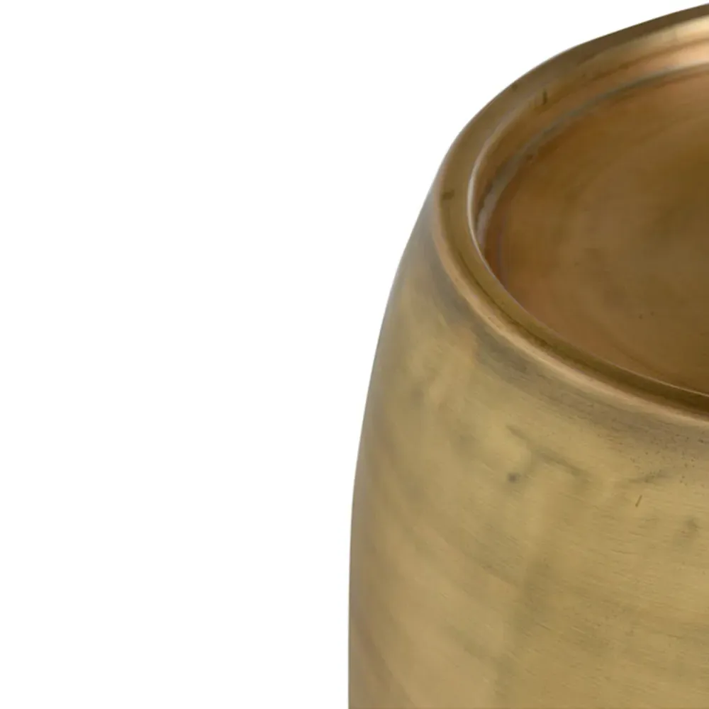 Zelda Barrel Side Table - Antique Brass, Mild Steel