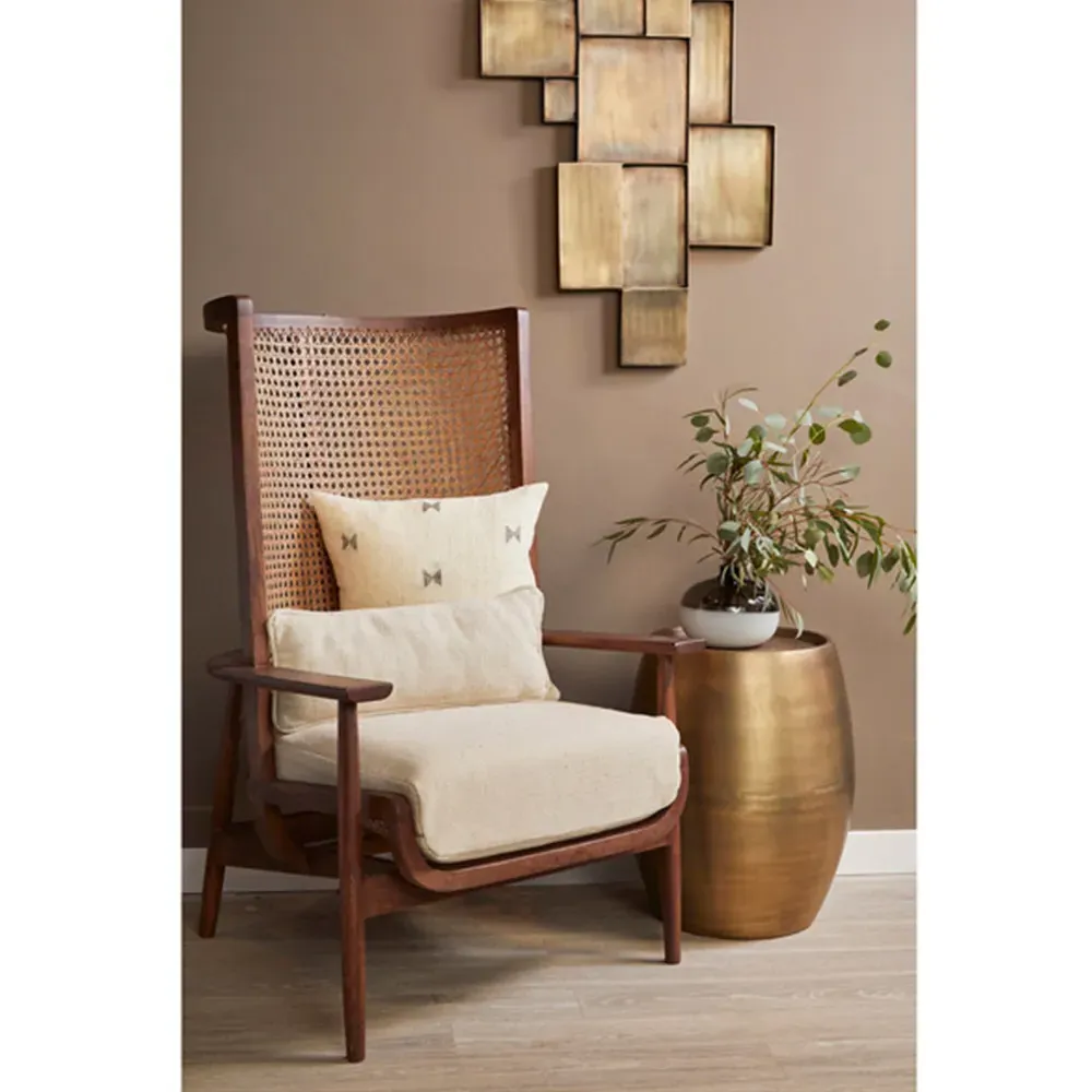 Zelda Barrel Side Table - Antique Brass, Mild Steel