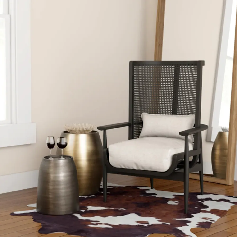 Zelda Barrel Side Table - Antique Brass, Mild Steel