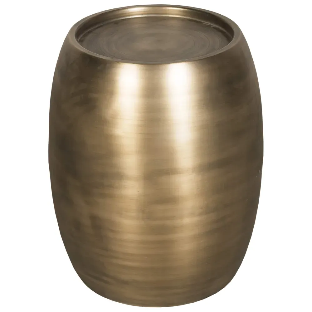 Zelda Barrel Side Table - Antique Brass, Mild Steel
