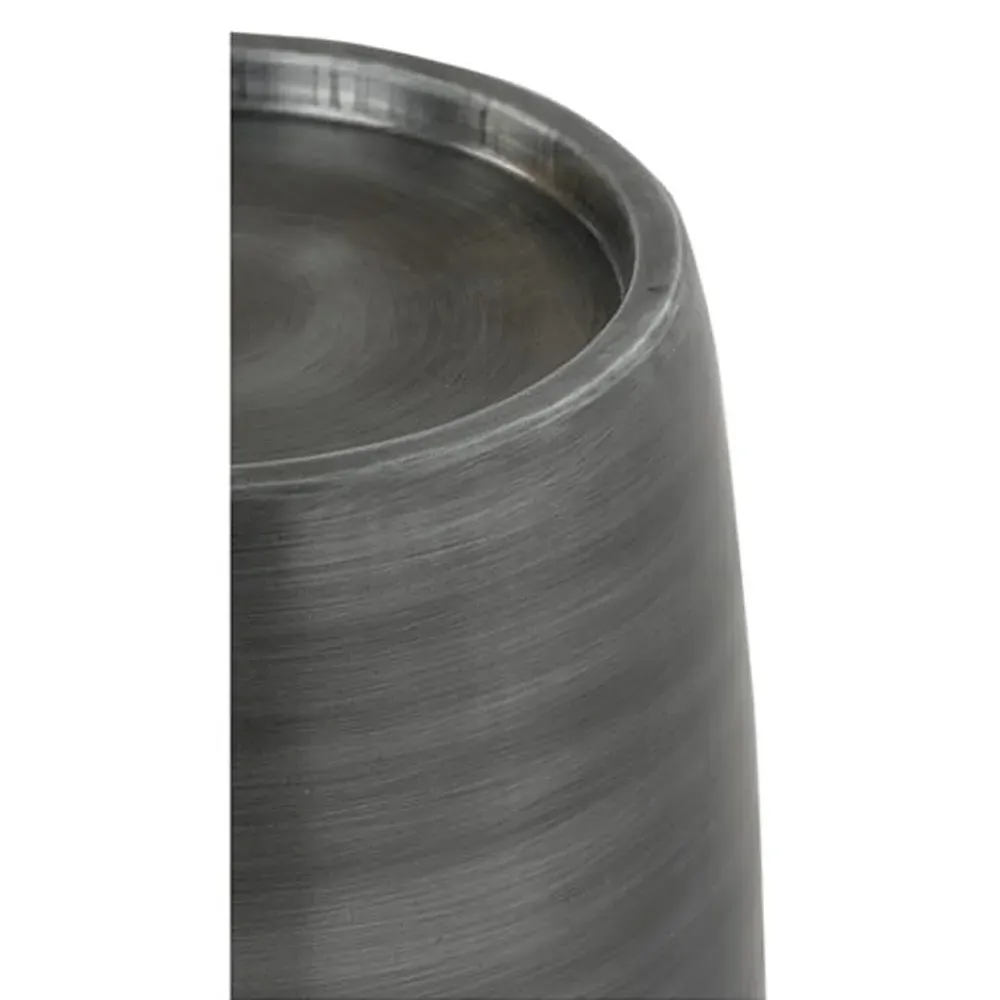 Zelda Barrel Side Table - Black Zinc, Mild Steel