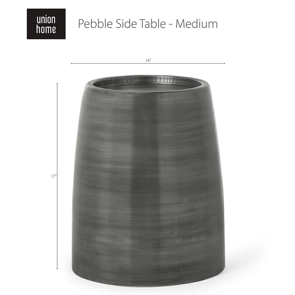 Zelda Barrel Side Table - Black Zinc, Mild Steel
