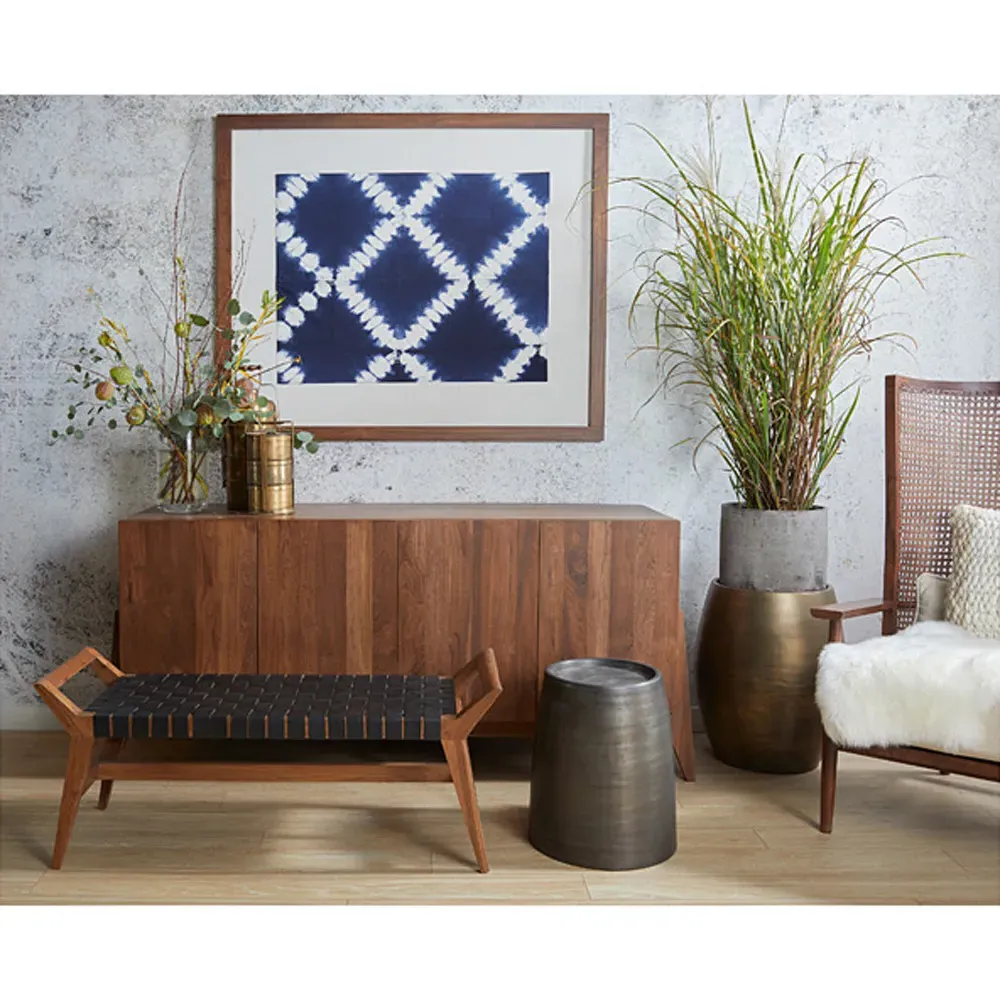 Zelda Barrel Side Table - Black Zinc, Mild Steel