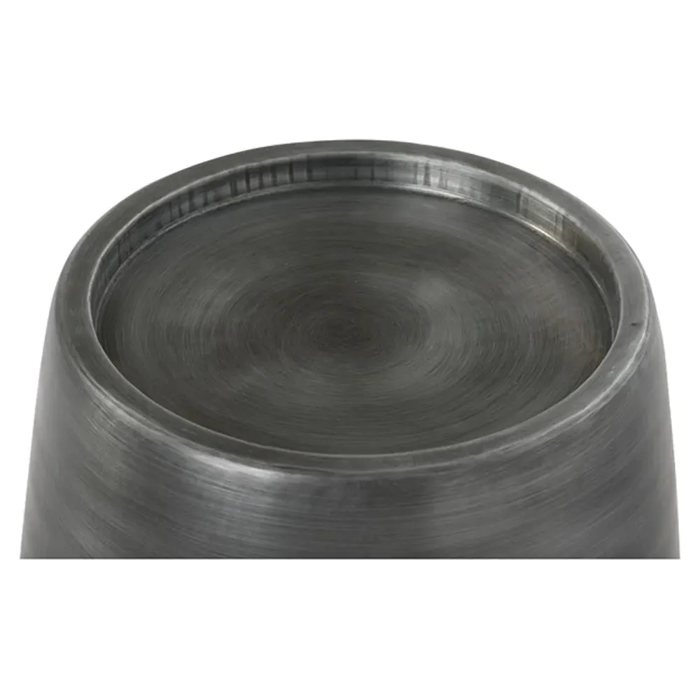 Zelda Barrel Side Table - Black Zinc, Mild Steel