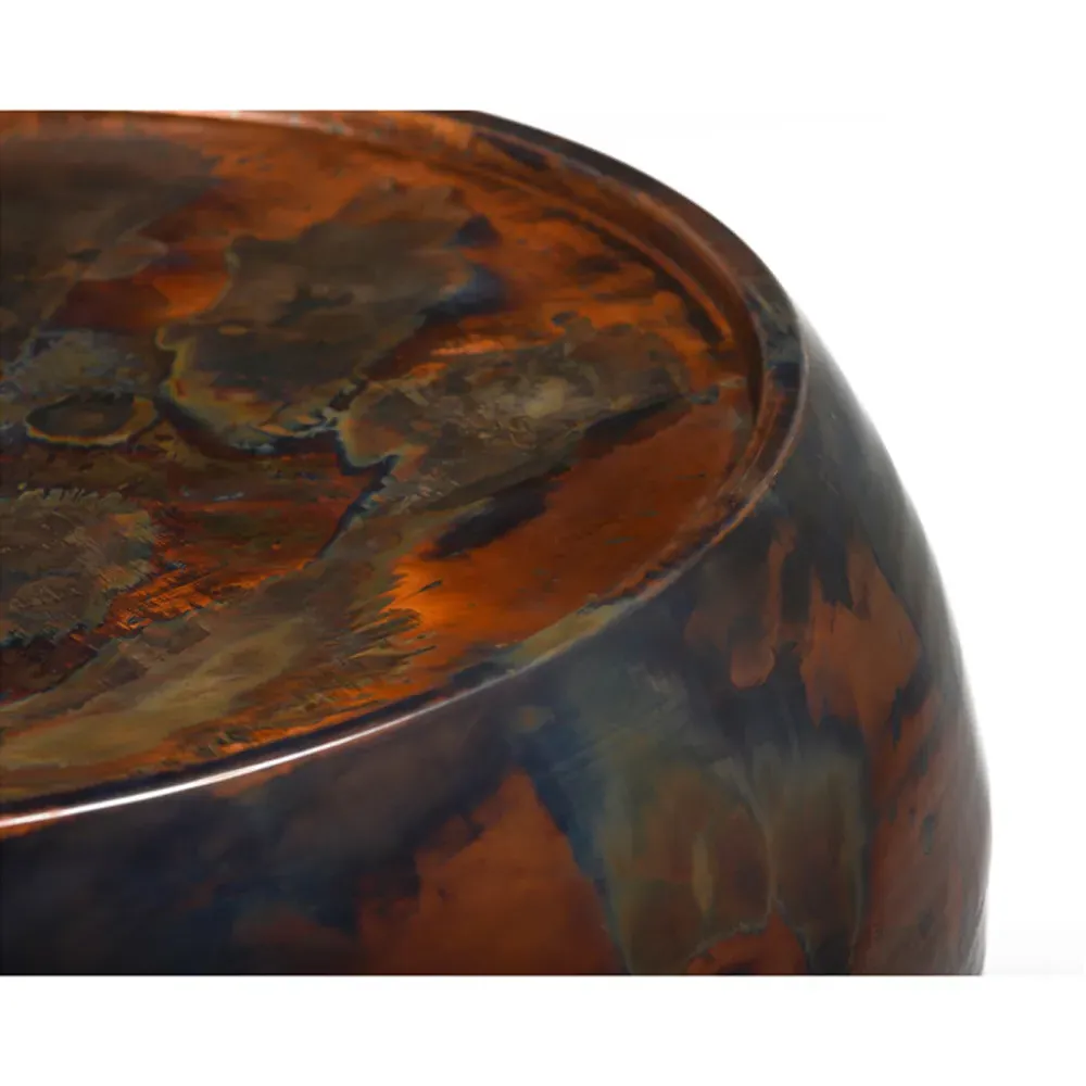 Zelda Round Coffee Table - Brown, Steel