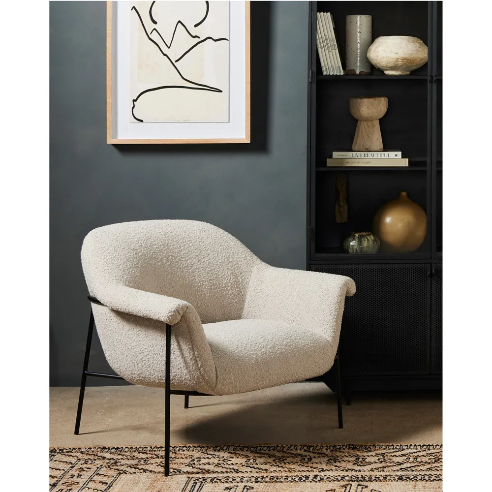 Zeltzin Arm Chair - Cream, Boucle