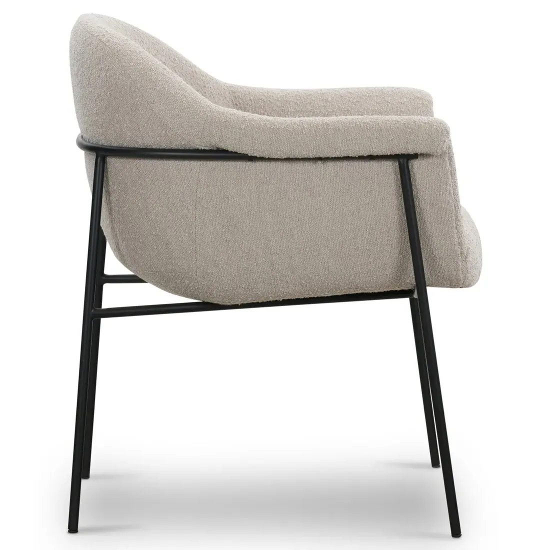 Zeltzin Dining Arm Chair - Cream, Boucle