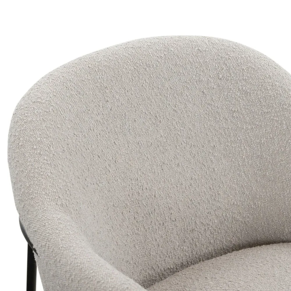 Zeltzin Dining Arm Chair - Cream, Boucle