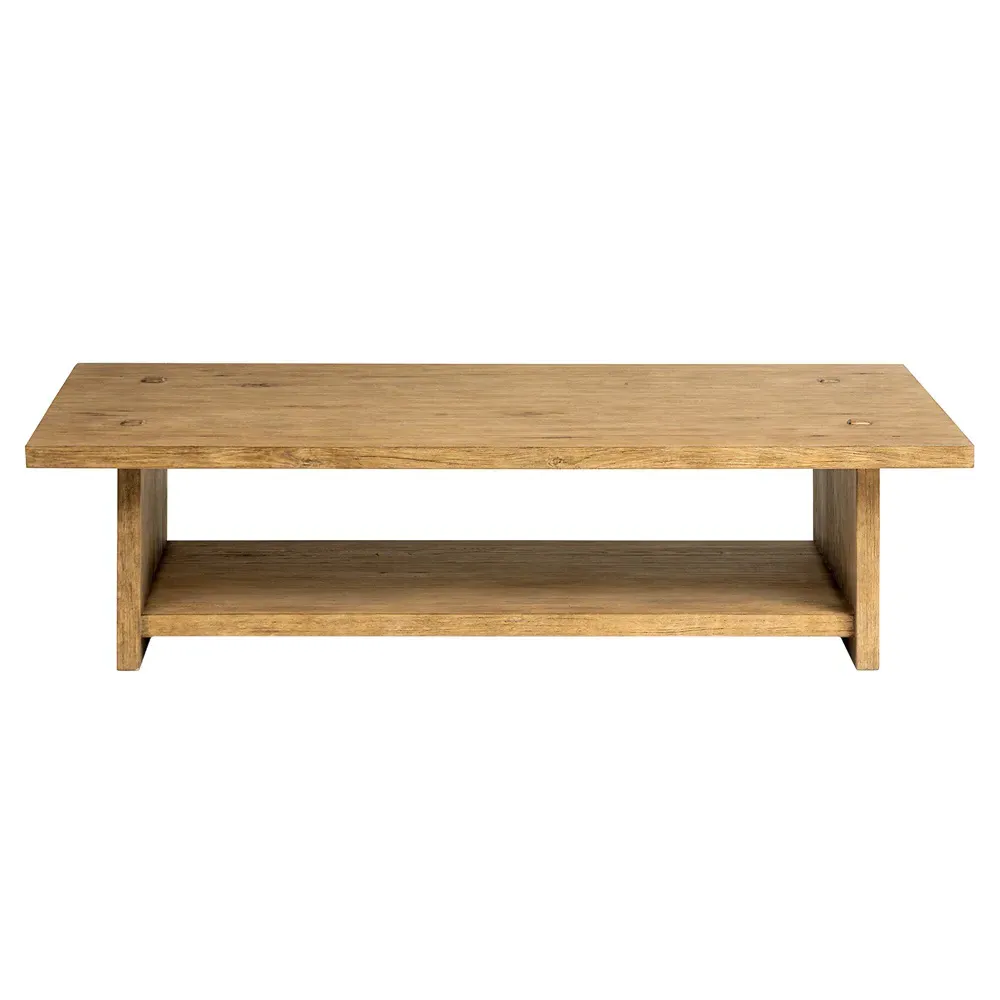 Zeno Coffee Table with Storage - Distressed Blonde, Oak