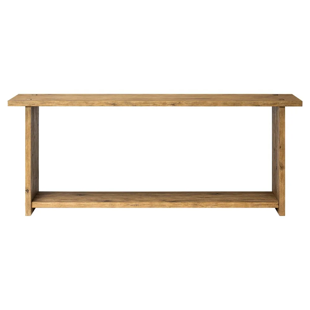 Zeno Console Table with Storage - Distressed Blonde, Oak