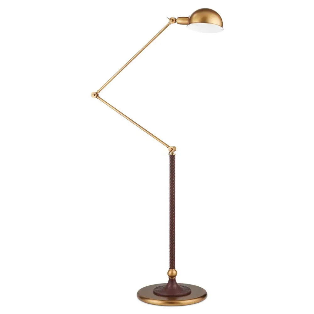 Zephyr Task Floor Lamp - Antique Brass, Metal