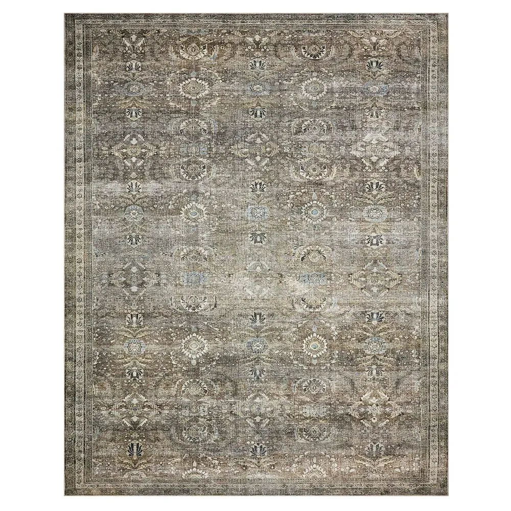 Zethan Patterned Rug - Grey, Polyester