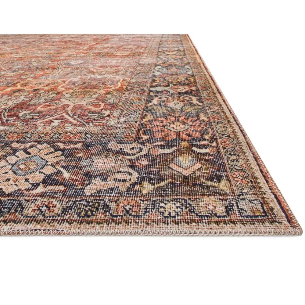 Zethan Patterned Rug Sample - Orange, Polyester