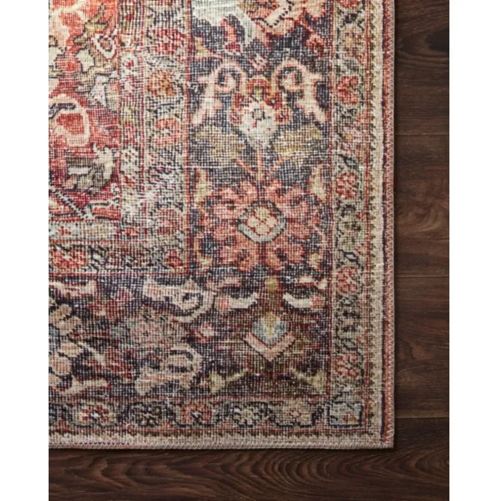 Zethan Patterned Rug Sample - Orange, Polyester