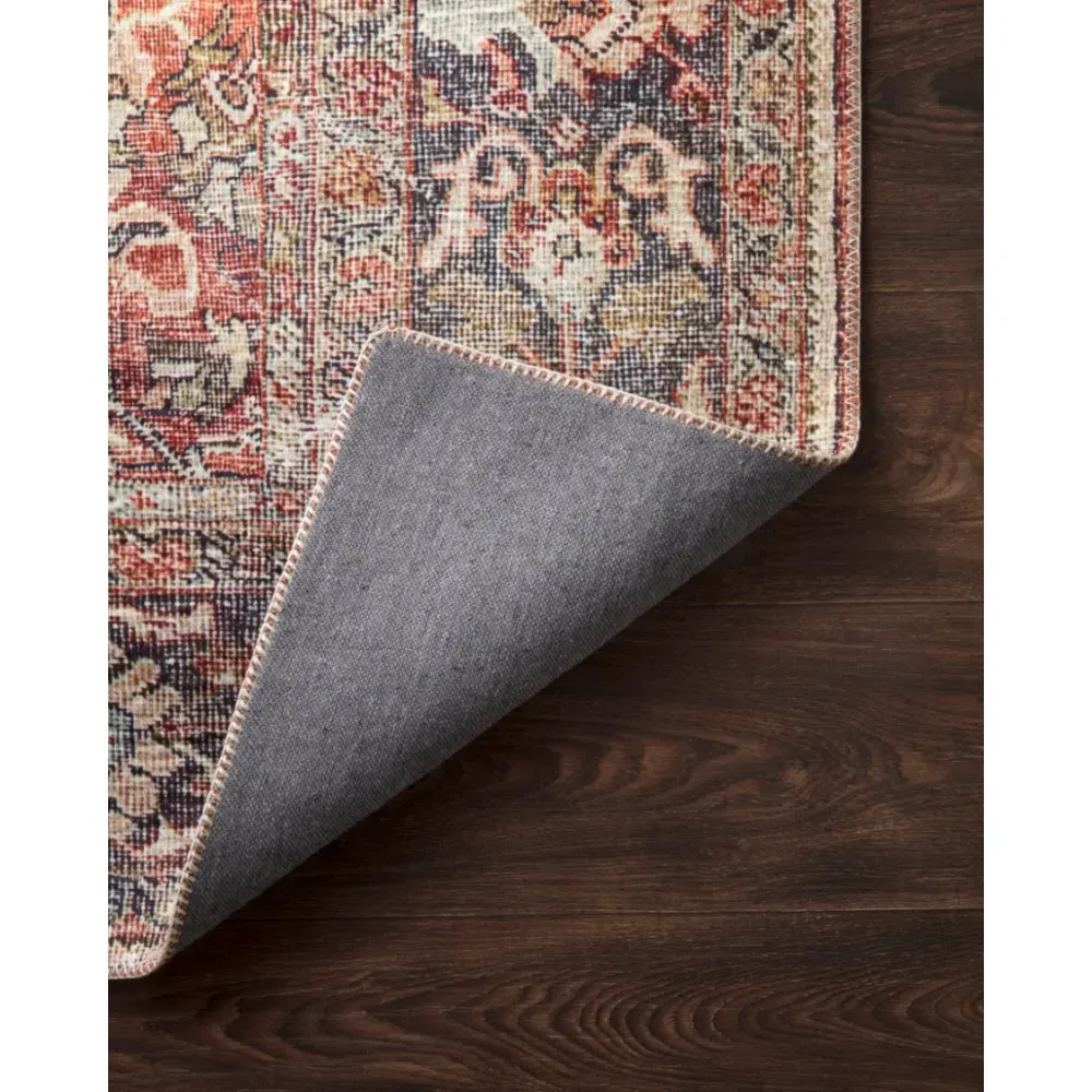 Zethan Patterned Rug Sample - Orange, Polyester