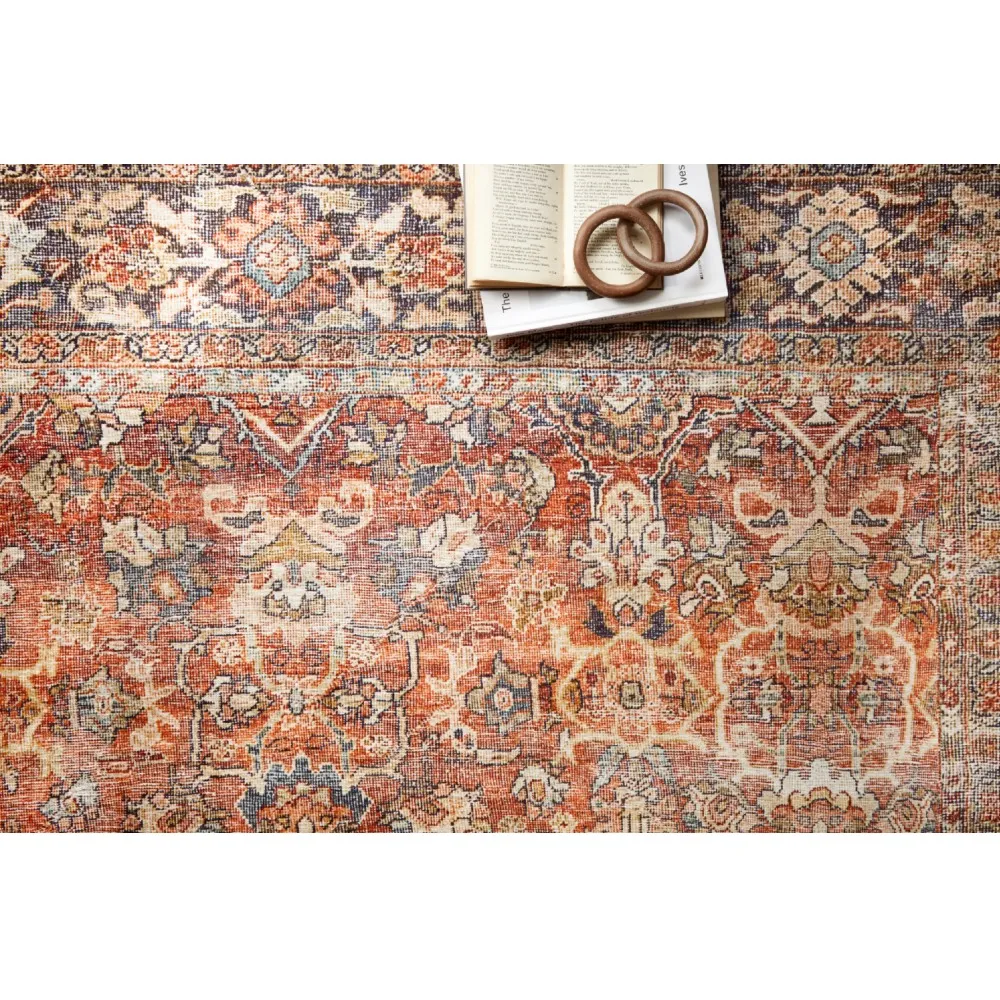 Zethan Patterned Rug Sample - Orange, Polyester