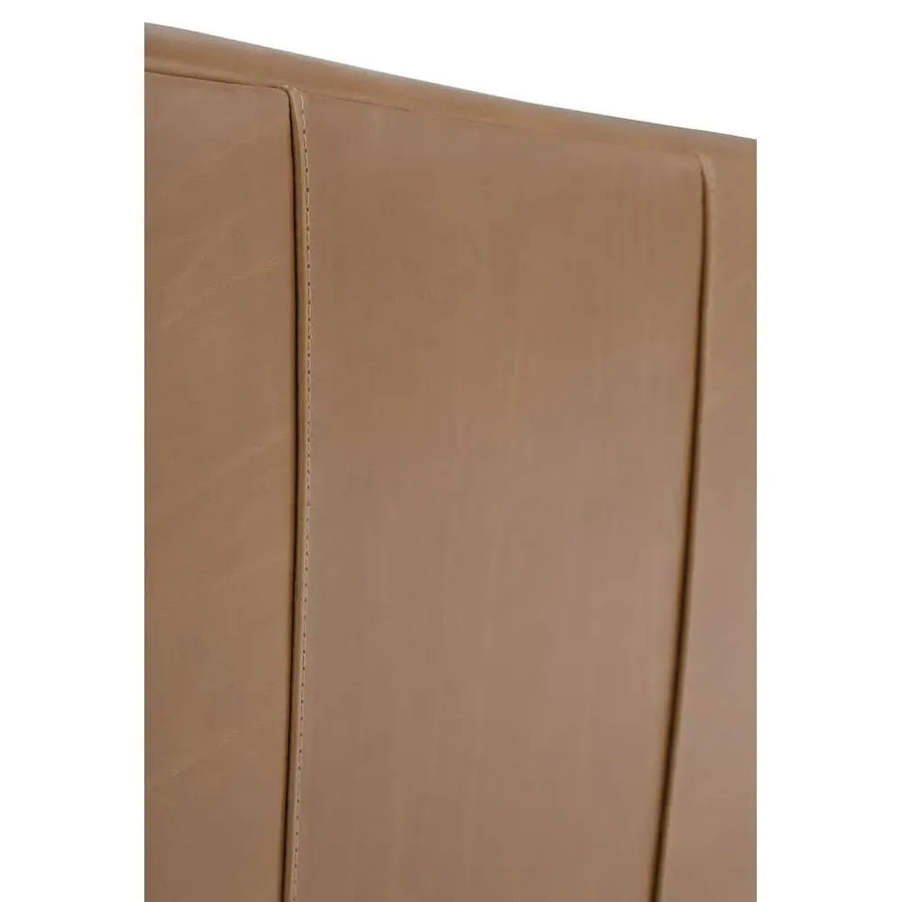 Zevanna Barrel Swivel Chair - Caramel Brown, Leather