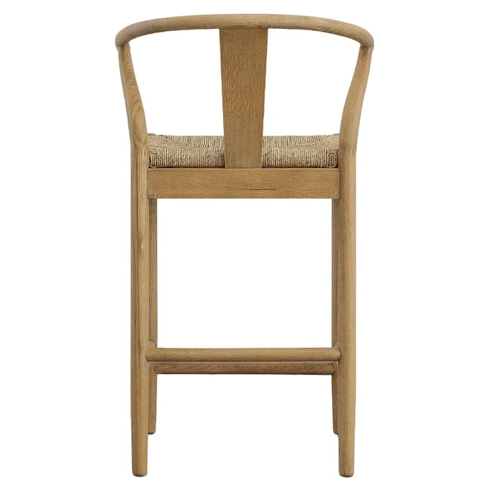 Zhuri Wishbone Counter Stool - Light Brown, Oak