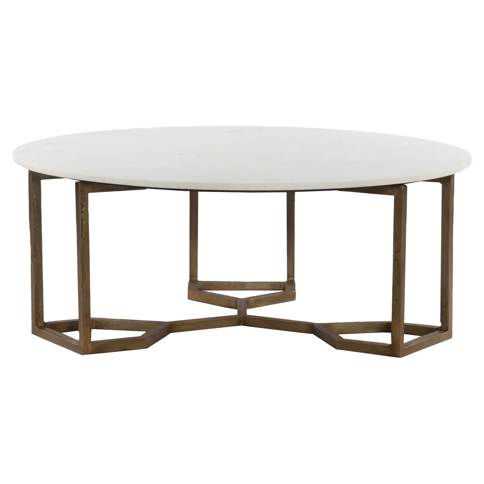 Zia Regency Round Coffee Table - White, Marble image